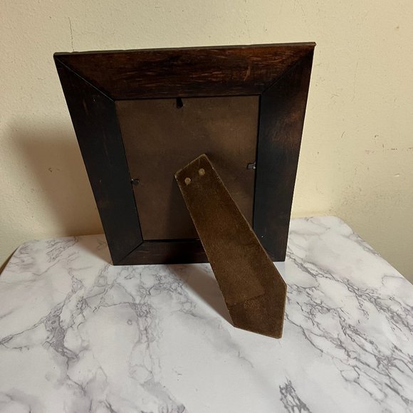 Vintage Carved Oak Leaf  Rustic Wood Desktop Picture Frame Arts & Crafts - Picture 5 of 8